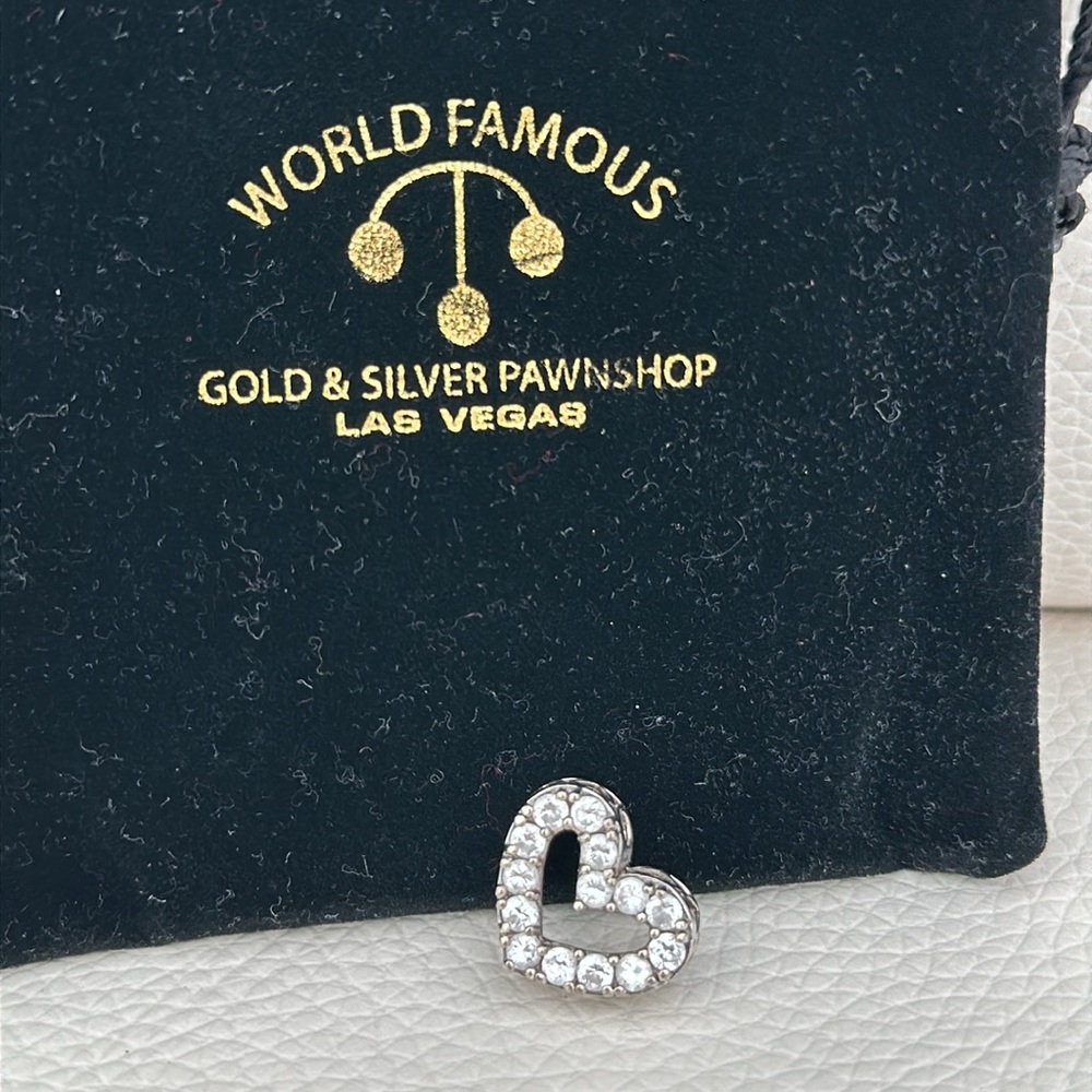 Silver Heart Crystal Pendant from Gold & Silver Pawnshop Las Vegas